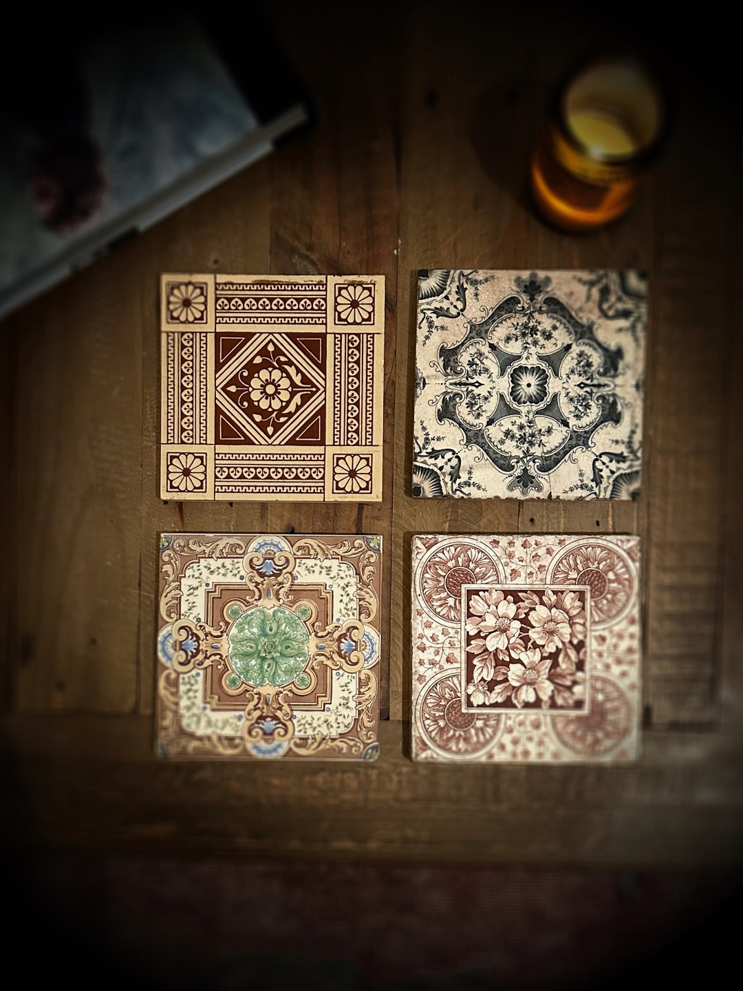 Antique Architectural Tiles Set of Four Arts & Crafts Movement / Art ...