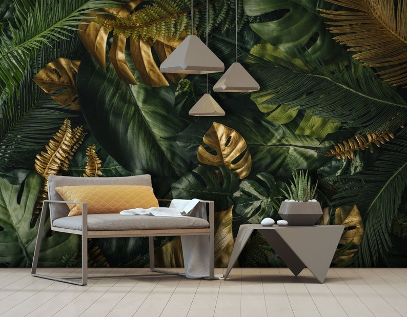 Green Gold Leaf Floral Wallpaper Peel and Stick Wallpaper Self - Etsy Australia Green Gold Leaf Floral Wallpaper Peel and Stick Wallpaper Self - Etsy Australia