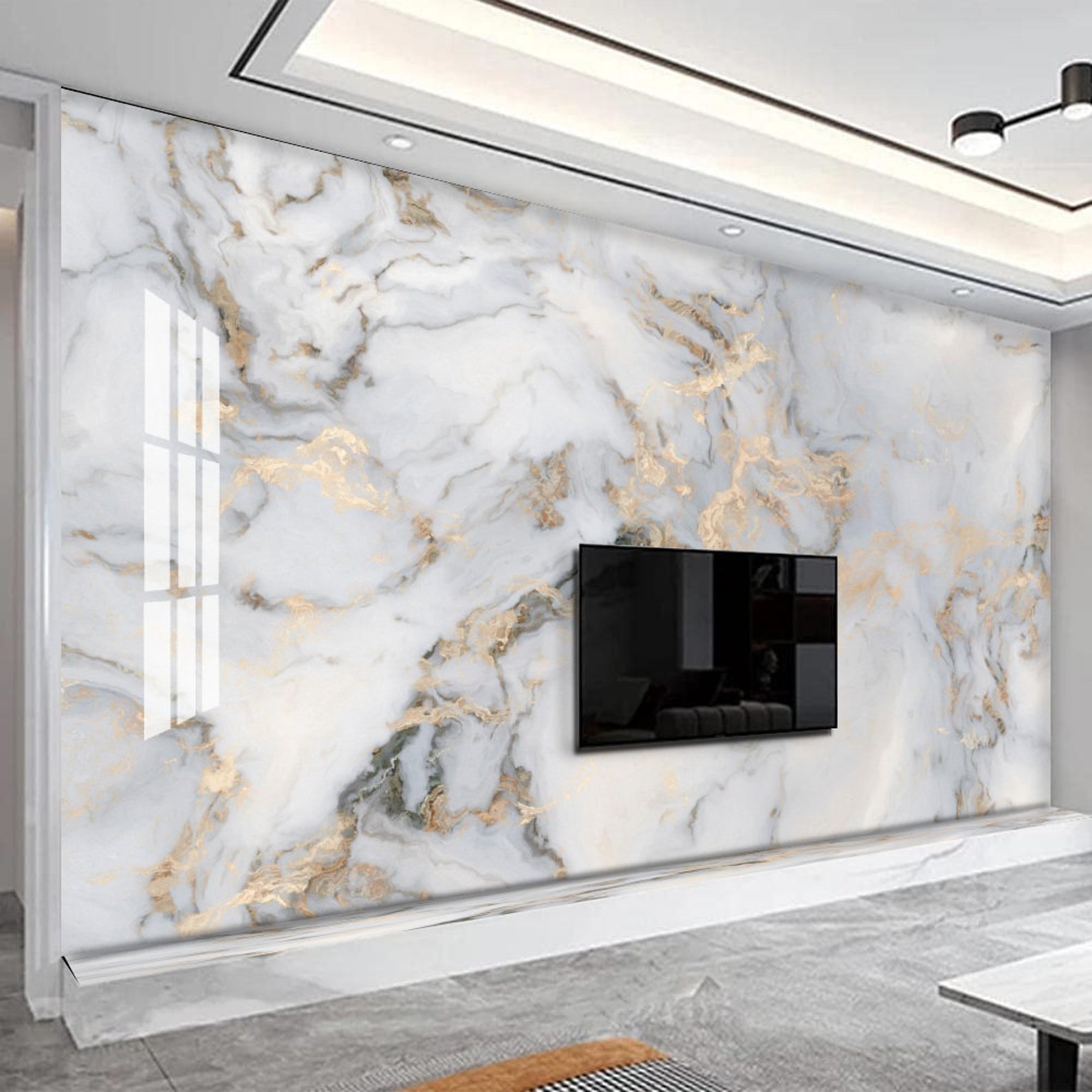 Marble Wallpaper Luxury TV Background Wallpaper Peel and Stick