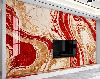 Red and Beige Abstract Marble Wallpaper Peel and Stick Wallpaper Self Adhesive Wallpaper Living Room Bedroom Abstract Marble wallpaper