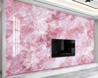 Pink Stone Marble Wallpaper Peel and Stick Wallpaper Self Adhesive Wallpaper Living Room Bedroom Creative Abstract Marble Texture Wallpaper