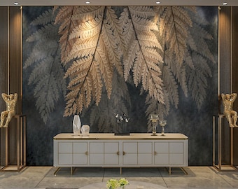 Abstract Leaf Nordic Wallpaper Peel and Stick Wallpaper Self Adhesive Wallpaper Living Room Bedroom Custom Wallpaper Abstract Leaf wallpaper