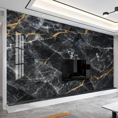 Black White Pattern Marble Wallpaper Peel and Stick Wallpaper - Etsy