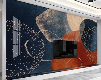 Modern Nordic Abstract Art Wallpaper Peel and Stick Wallpaper Self Adhesive Wallpaper Living Room Bedroom Creative Abstract Wallpaper