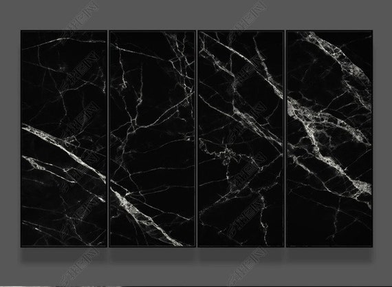 3D Marmor Türaufkleber 95x215cm - Selbstklebende Fototapete Schwarz-Weiß