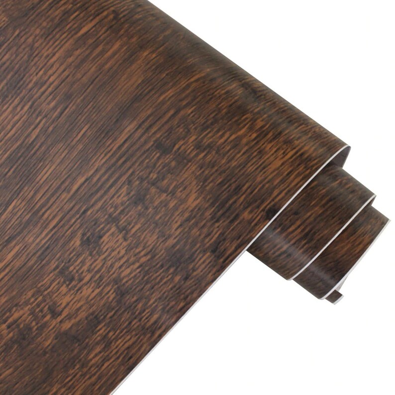 Dark Brown Wood Grain Wallpaper Peel & Stick Wall Mural Removable Wood