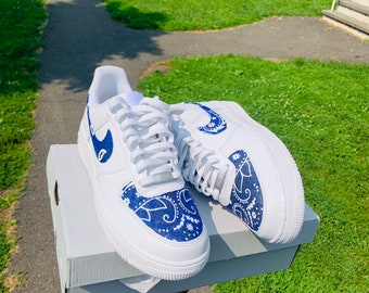 nike air force 1 blue bandana