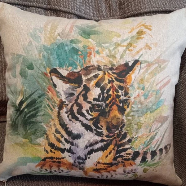 Tiger Cub Cushion | Handmade | Sewn | Cute | KatiesCuteCushions | made to order