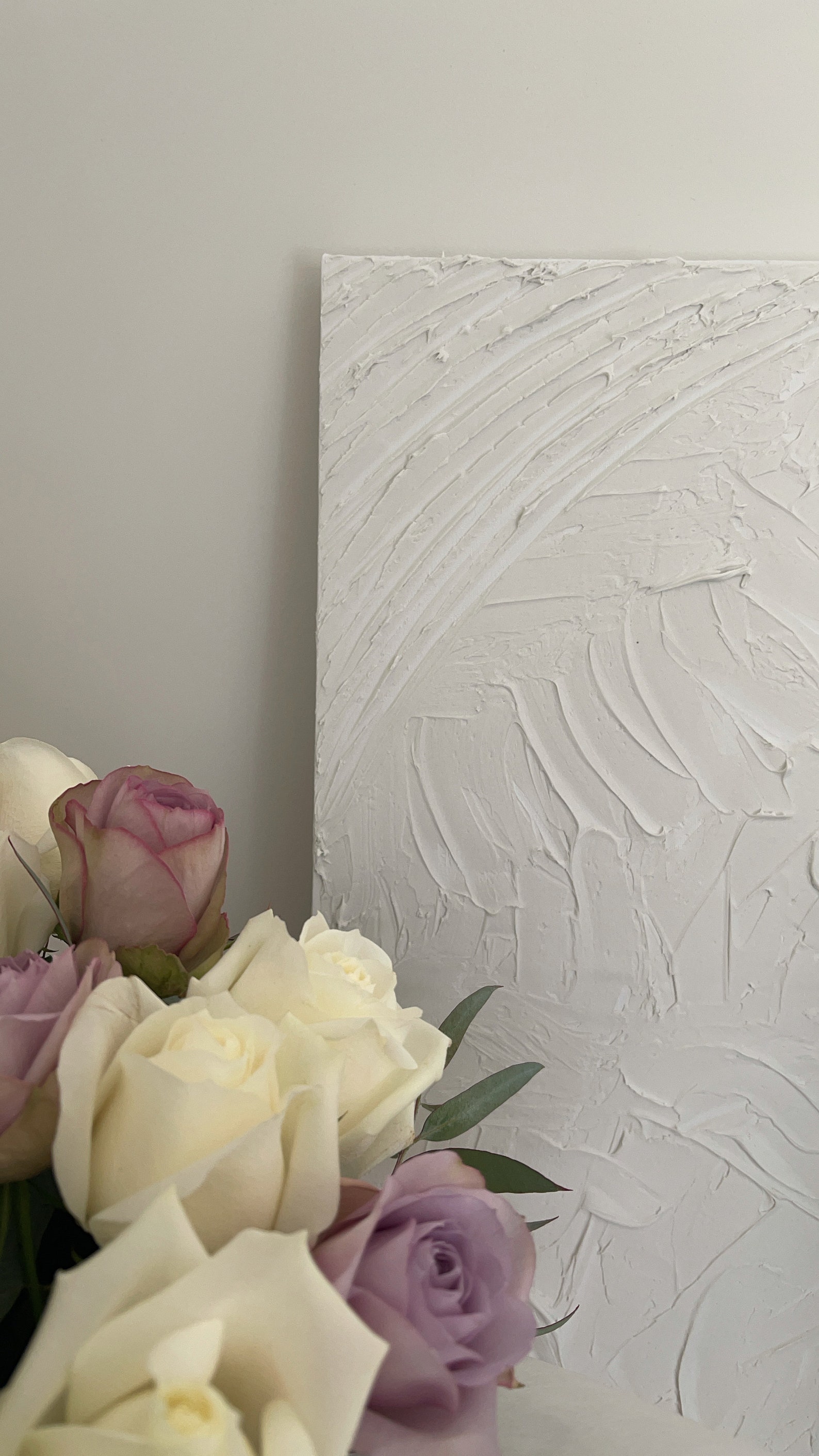 White Textured Canvas Wall Art Abstract White Wall Decor - Etsy