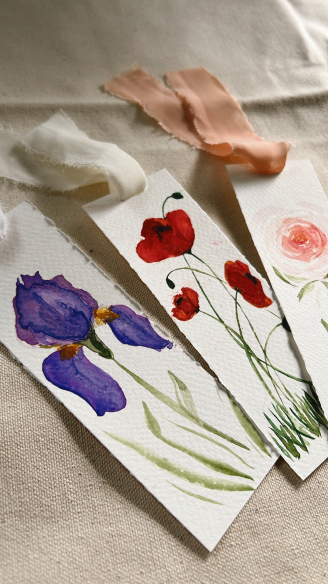 Watercolor Bookmarks, Watercolor Florals, Watercolor Flowers