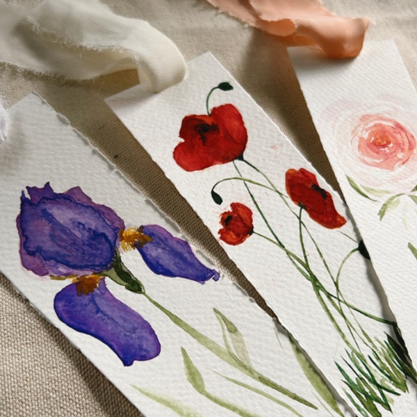 Watercolor bookmarks, watercolor florals, watercolor flowers, Watercolor flower bookmarks, floral bookmarks, hand painted bookmarks