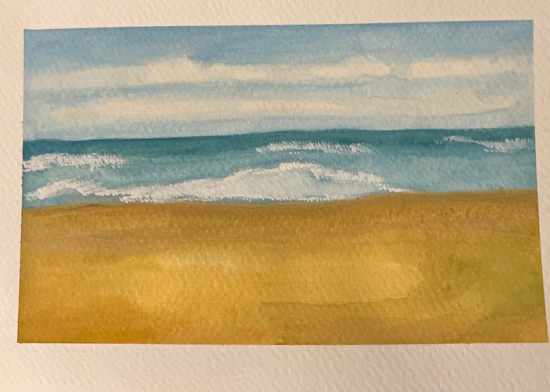 Ocean Watercolor Painting Etsy