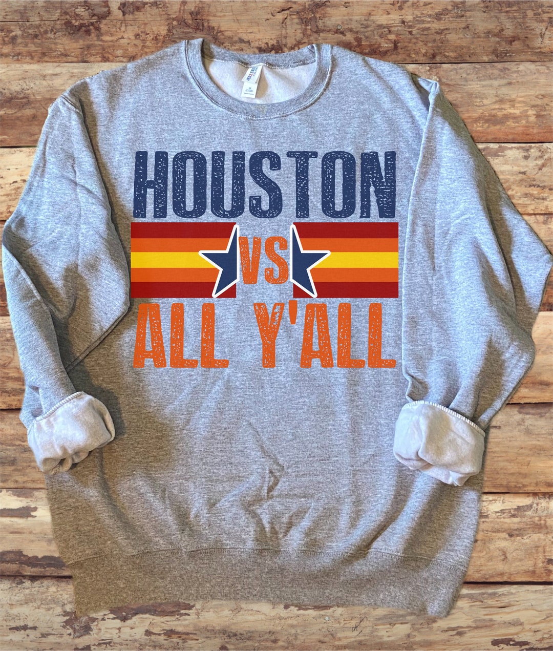 Houston Astros VS All Y'all Orange Text Gray or Navy Etsy