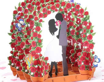 3D Love Pop Up Card for Girlfriend Wife Valentines’s Day card Anniversary Proposal Engagement Wedding Birthday cards