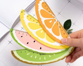 Kawaii wooden 15 cm novelty fruit ruler - choice of watermelon, lemon, orange or kiwi fruit
