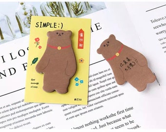 Cute bear design novelty sticky note pad