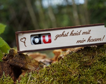 duplo box | personalized gift | engraved gift box | little attention| folk festival | YOU go heid with me hoam!