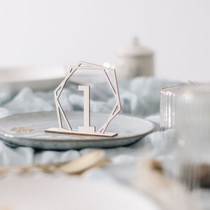 Table number hexagon | hexagonal | table numbers | wedding table number | decoration | wood |