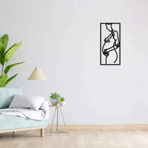 Wand Tattoo | Lineart | Liebe | 3D Schriftzug | Minimalistisches Lineart Wandbild | Modernes minimalistisches Design | Schwangere Frau