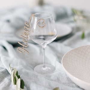 Namensschild zum einhängen am Glas | Namen | Gastgeschenke | Schriftzug Hochzeit | personalisierte Gastgeschenke | Platzkarte | Namensschild