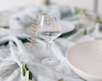 Name plate to hang on the glass | Names | Guest gifts | Wedding lettering | personalized guest gifts | Place card | Name plate