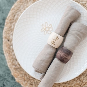 Napkin ring oval / bulbous / curved | Napkin rings with engraving | personalized napkin rings | wedding |