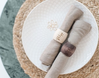 Napkin ring oval / bulbous / curved | Napkin rings with engraving | personalized napkin rings | wedding |