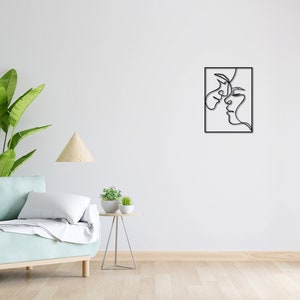 Wand Tattoo | Lineart | Liebe | 3D Schriftzug | Minimalistisches Lineart Wandbild | Modernes minimalistisches Design | Liebespaar