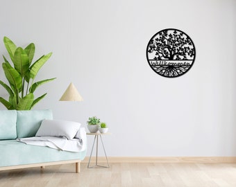 Wall tattoo | Lineart | Love | 3D lettering | Minimalist lineart mural | Modern minimalist design | Tree of life