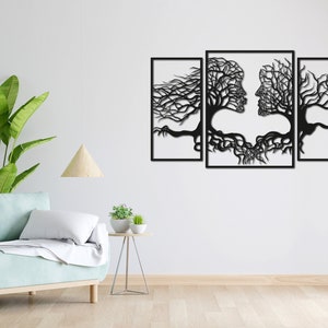 Wand Tattoo | Lineart | Liebe | 3D Schriftzug | Minimalistisches Lineart Wandbild | Modernes minimalistisches Design | Panorama