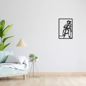 Wand Tattoo | Lineart | Liebe | 3D Schriftzug | Minimalistisches Lineart Wandbild | Modernes minimalistisches Design | Geigenspieler