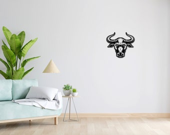 Wall tattoo | Lineart | Love | 3D lettering | Minimalist lineart mural | Modern minimalist design | Bull | Bull head