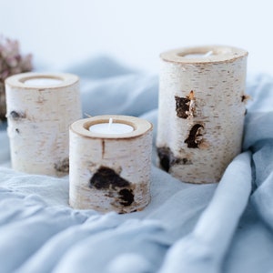 Birch tealight holder | Wooden tealight holder | Candle holder | Table decoration | Rustic table decoration | Birch candle holder | Birch lantern