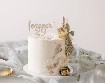 birthday | Birthday cake topper | Personalized Cake Topper | Wooden Cake Topper | forever 29 | Cake topper |