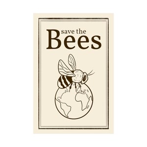 Save the bees poster wall art, Honeybee, Bumblebee, Wall print, Save the bee Art print, Kitchen print, Beekeeper gift, Gift for bee lover