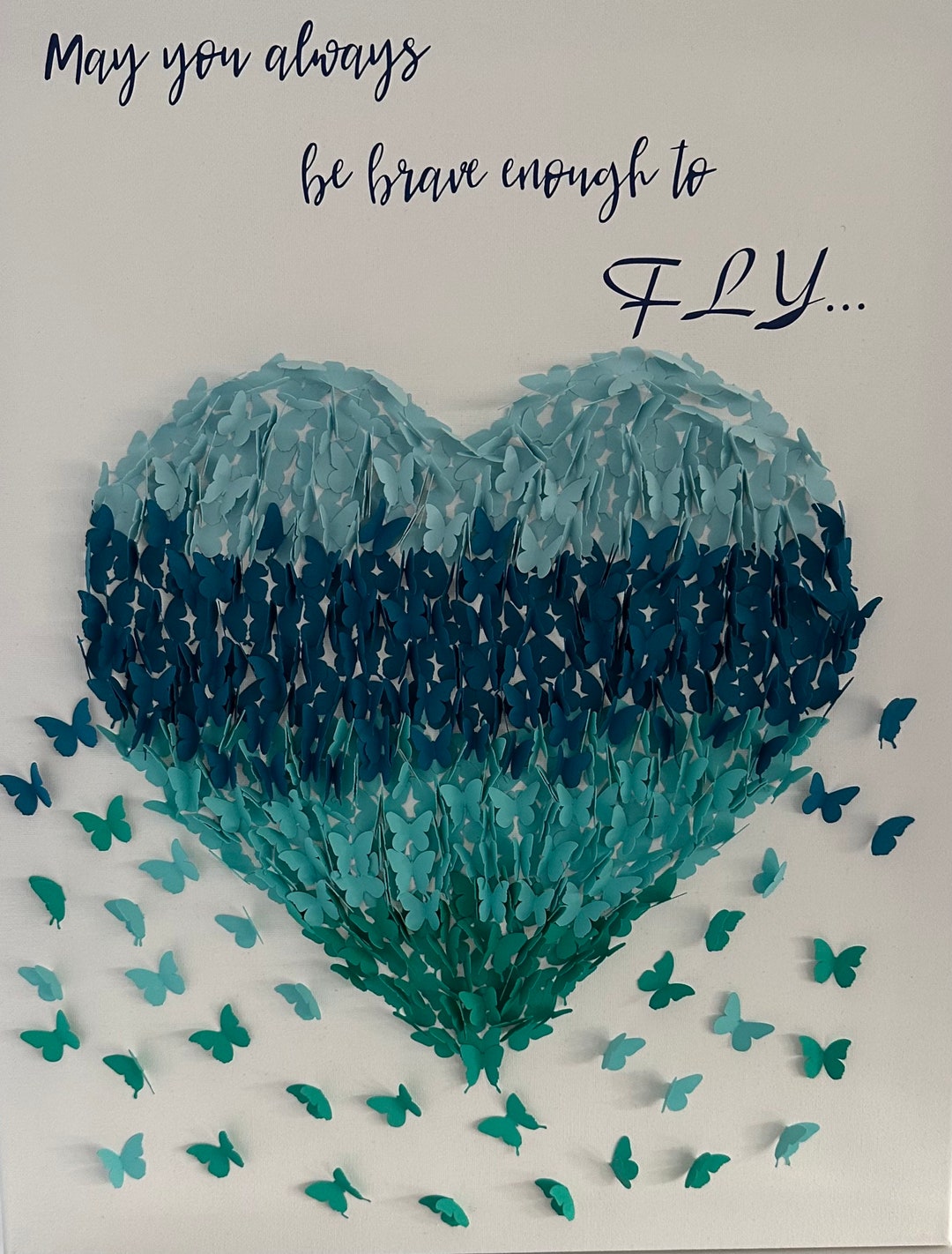 Butterfly Heart Wall Art Paper Butterfly Art Abstract - Etsy