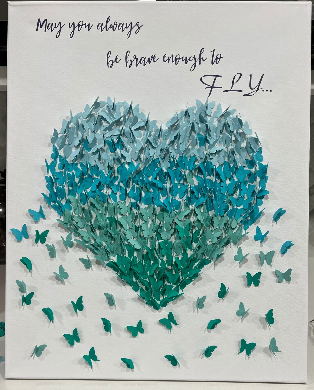 Butterfly Heart Wall Art Paper Butterfly Art Abstract Etsy