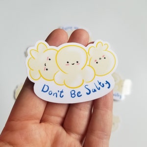 Don&#39;t Be Salty Popcorn Sticker, Salty Sticker, Popcorn Art