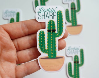 Looking Sharp Cactus Sticker, Funny Plant, Cactus Art