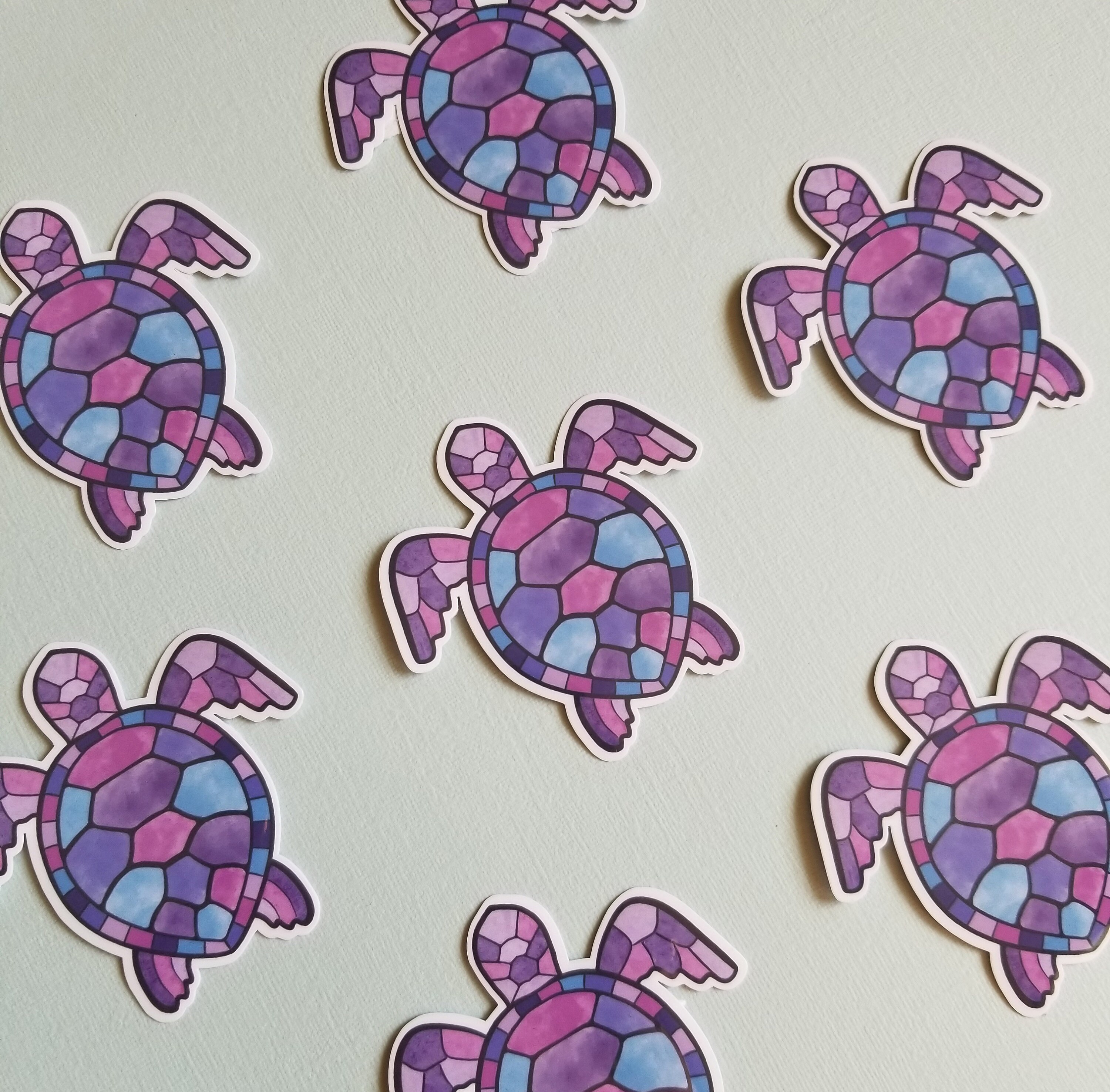 Purple Turtle Sticker, Sea Turtle Sticker, Sarcastic Sticker, Laptop ...
