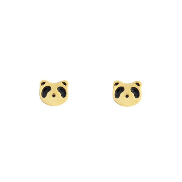 Dainty Gold Panda Studs, Cute Panda Stud, tiny gold stud earrings, tiny stud earrings gold, cute animal earrings