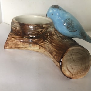 Vintage PPC Paramount Pottery Co, Cute Ceramic Planter with Blue Bird