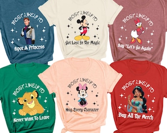 Personalized Disney Character Shirt, Disney Trip Tee, Mickey Minnie Shirt, Disney World Vacation Outfit, Matching Family Disney Tee