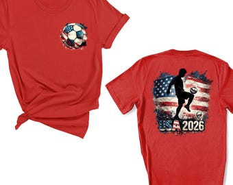 USA Soccer Shirt 2026, World Football Fan Tee, American Flag Sports Outfit