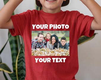 Custom Photo Kids Shirt, Personalized Picture T-Shirt for Kids, Custom Text Youth Tee, Personalized Toddler Shirt
