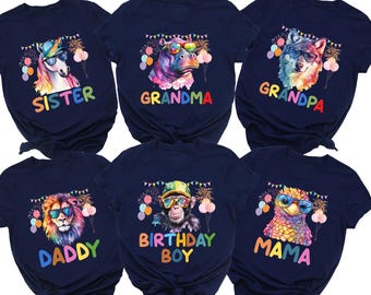 Safari Birthday Shirts - Family Matching Animal Party Tees