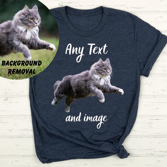 Custom Pet Photo Shirt: Personalized Cat or Dog Tee with Text