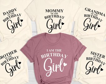 Birthday Girl Shirt, Family Matching Birthday Tees, Mommy Daddy Grandma Sister Brother Party Outfit, Celebration Gift