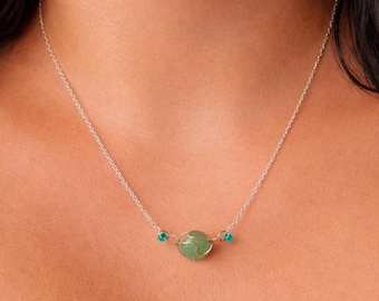 Trådlindat ädelstenshalsband, Välj din sten, Unikt naturstenshänge