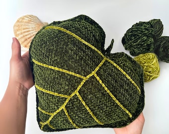 Crochet Leaf Pillow PDF Pattern: Beginner-Friendly Plush Cushion (Digital Download)